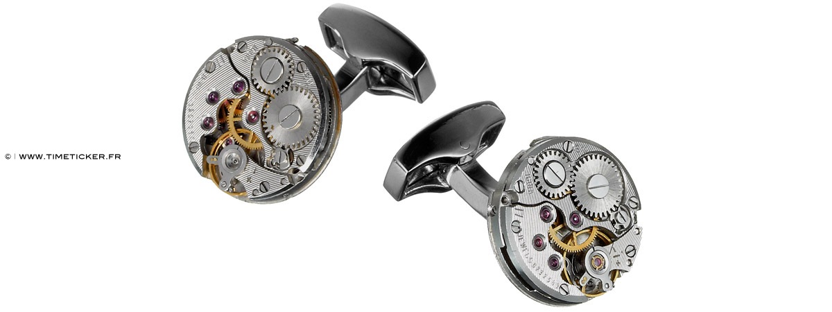 Boutons Manchette Mecanisme Montre Volga